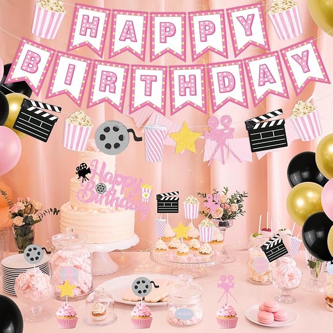 K KUMEED Happy Birthday Decorations Movie Theme Party Decorations