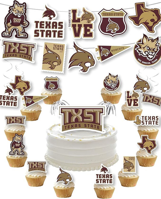 Texas State Party Supplies for TXST Football, Birthday Gift