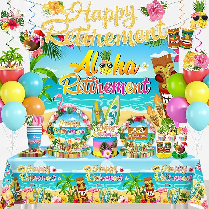 Tropical Retirement Party Decorations Luau Aloha Hawaiian Beach