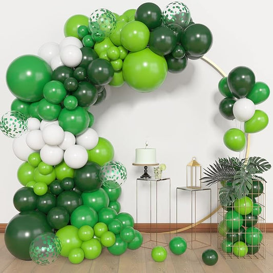 Amandir 153pcs Green Balloons Arch Garland Kit, Different Sizes 18 12