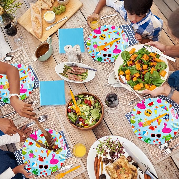 Havawish 240 Pcs Summer Hawaii Paper Tableware Napkins Beach Party