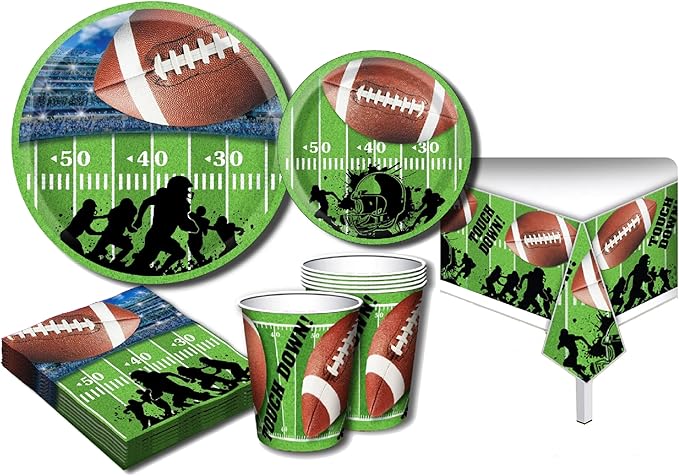 Deluxe Football Theme Party Supplies Set for 20 People Includes 20