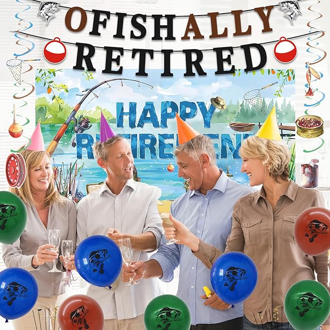 Retirement Party Decorations Men Women Ofishally Retired Banner