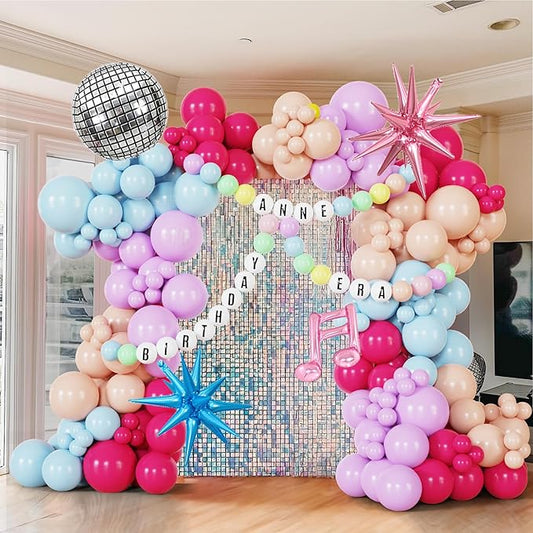 189Pcs Pink Purple Balloon Garland In My Teenage Princess Birthday