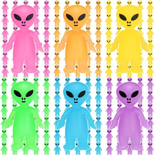 CroBlissful 60 Pcs Colorful Mini Alien Figures Bulk Glow in The Dark