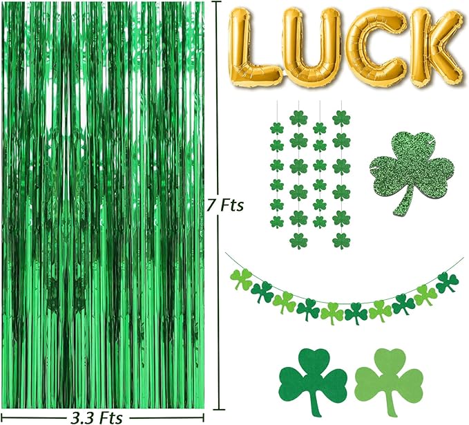 76 Piece St Patricks Day Decorations Kit Party Favors Include Foil