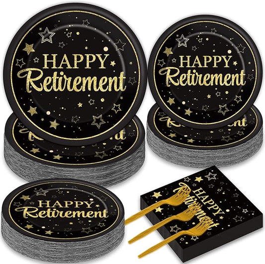 50 Guests Retirement Party Decorations Retirement Plates Napkins Set