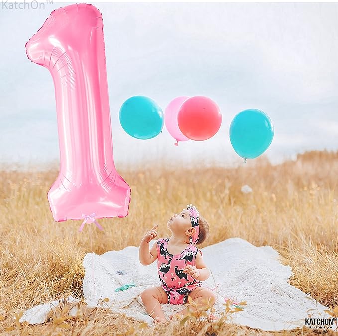KatchOn, Light Pink 1 Balloon Number - 40 Inch | Number 1 Balloons