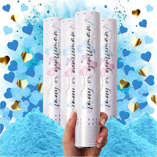 PrimePure Gender Reveal Confetti Cannon - Biodegradable Powder &