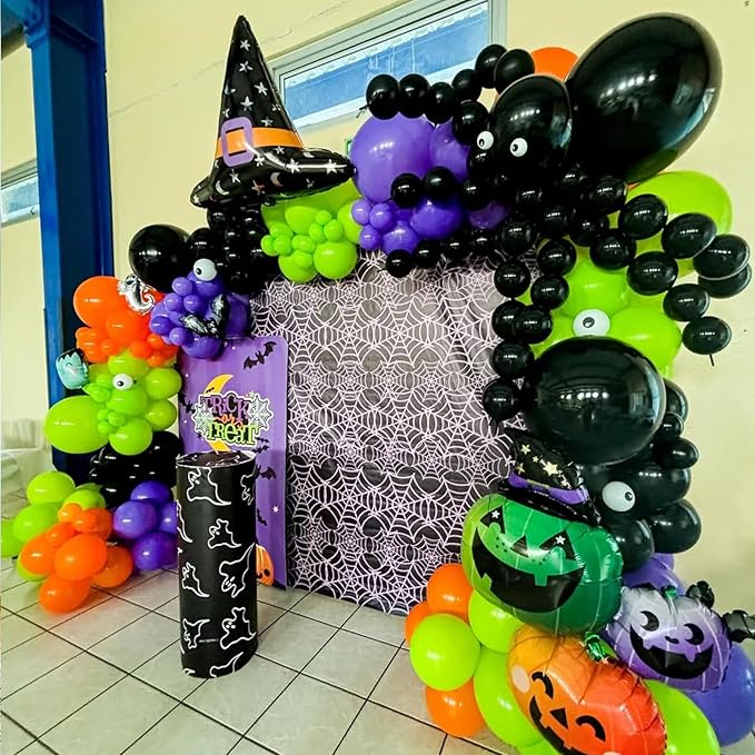 Halloween Party Balloons, 67pcs 12 Inch Black Orange and Purple Green