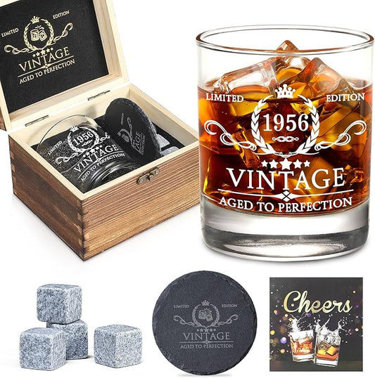 70th Birthday Gifts for Men Whiskey Glass Set 70th Birthday