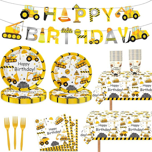 118 Pcs Construction Birthday Party Decorations Dump Truck Paper