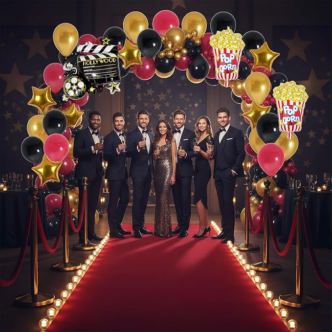 24Pcs Movie Night Themed Party Decorations Supplies Red Carpet