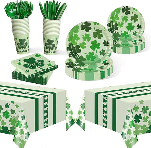 St Patricks Day Party Supplies Decorations 147 Pcs Disposable St