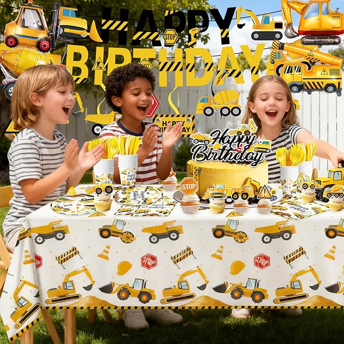 Construction Birthday Party Supplies Plates Napkins Cups Cutlery