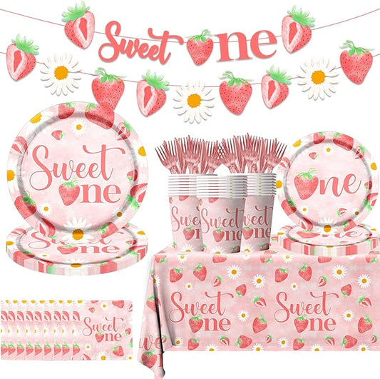 Strawberry 1st Birthday Party Decorations for Girls Sweet One 1st