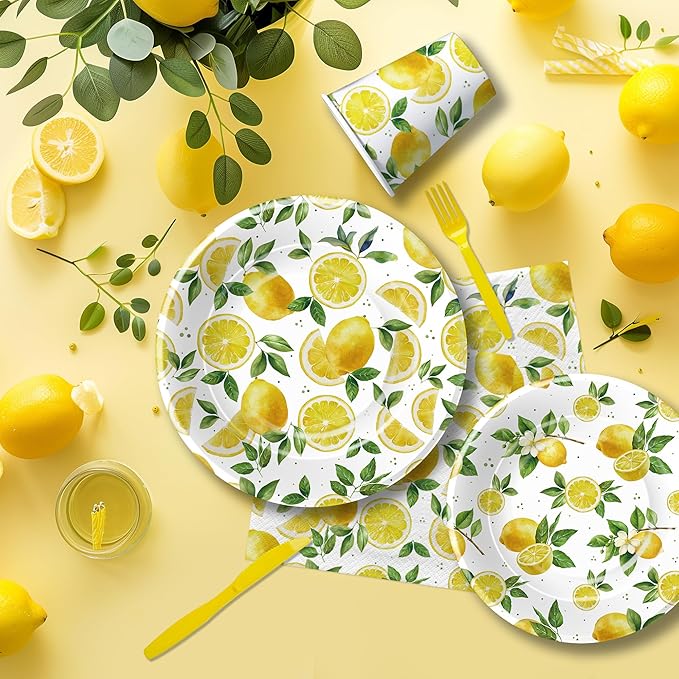 Lemon Party Decorations Tableware Disposable Summer Theme Lemon
