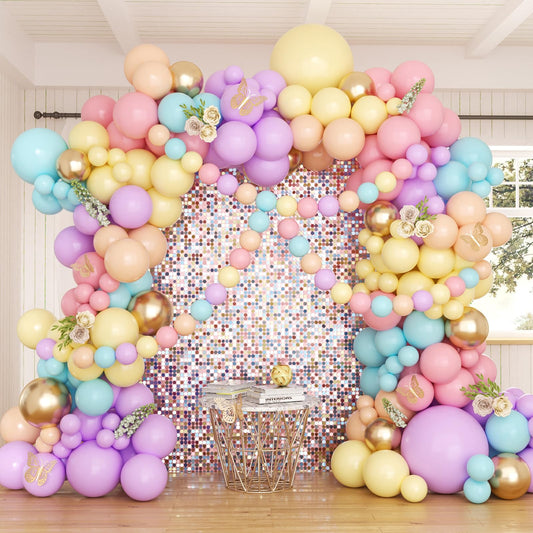 Pastel Balloon Garland Arch Kit, 162pcs Assorted Colors Pastel Latex