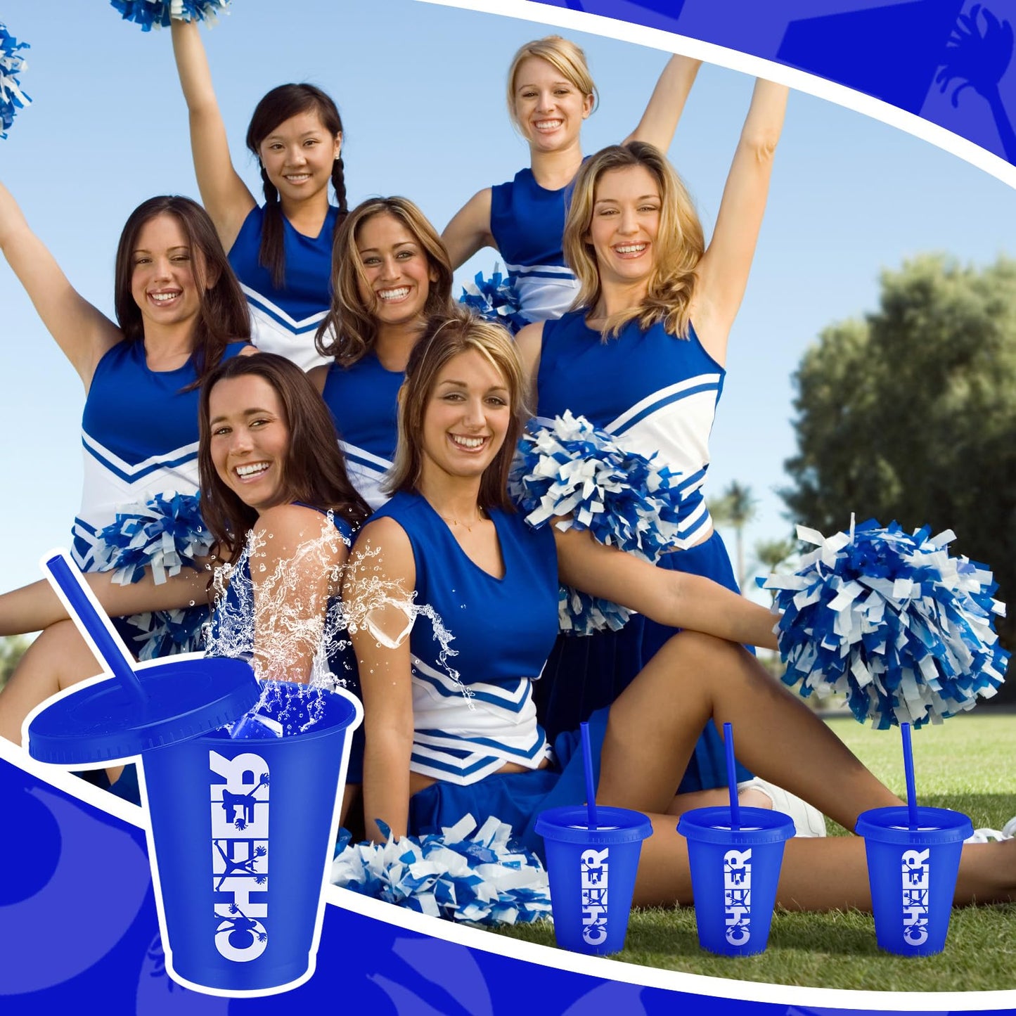 Domensi 20 Pcs Cheer Cup Gift Bulk for Team 16 oz Plastic Ballet Dance