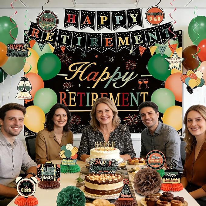 Retirement Party Decorations for Men Women Vintage Happy Retirement