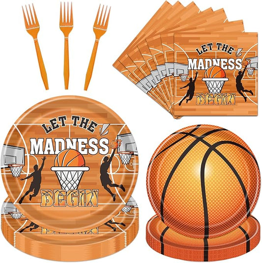 March Basketball Party Decorations 96PCS Let the Madnes Begin