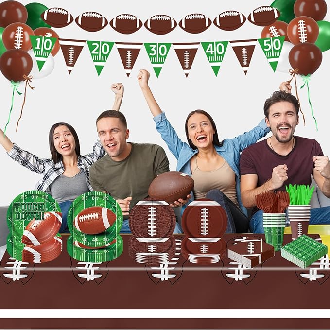 Football Party Decorations Includes Plates Napkins Cups Banner