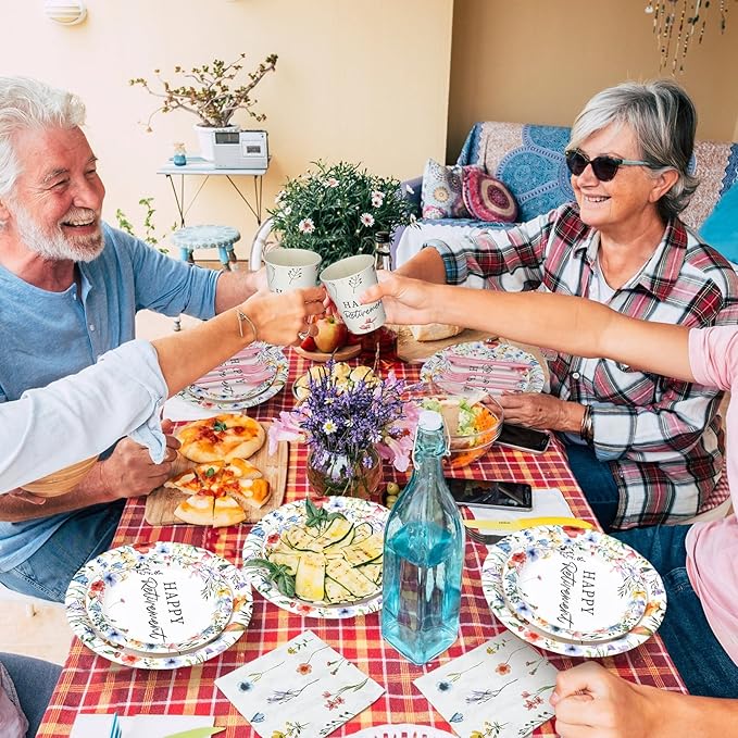 252 Pcs Wildflowers Retirement Party Tableware Set Included Plates
