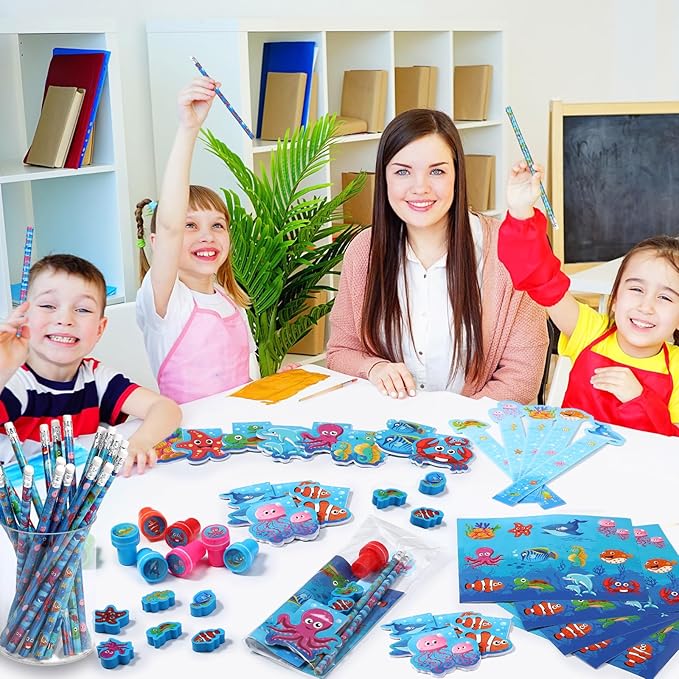 168 Pcs Under The Sea Stationery Ocean Themed Goodie Bag Stuffers