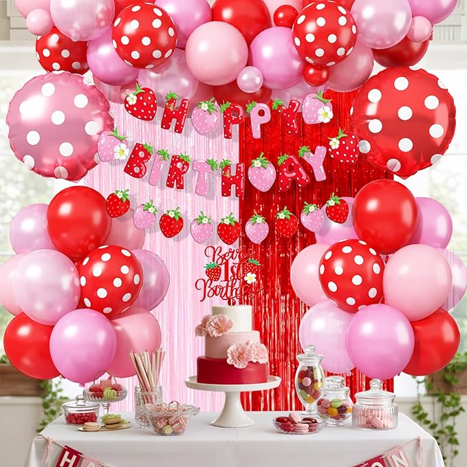 Strawberry Birthday Decorations for Girls Berry First Birthday Decor