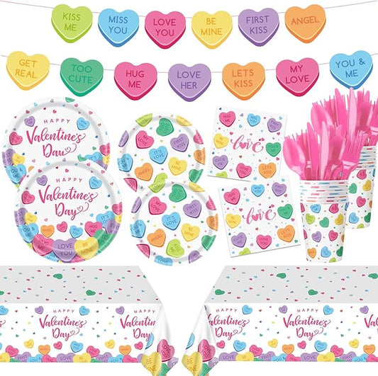 403 Pcs Valentine's Day Party Supplies for 50 Conversation Heart
