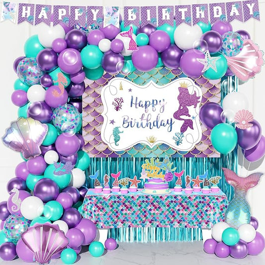 Mermaid Birthday Decorations Mermaid Party Decorations Purple Teal