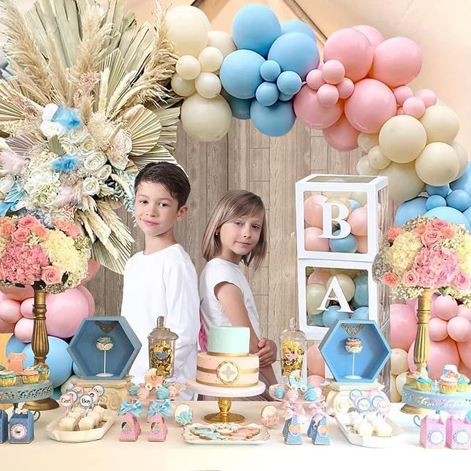 Gender Reveal Decorations Party Set 176pcs Pink and Blue Balloons