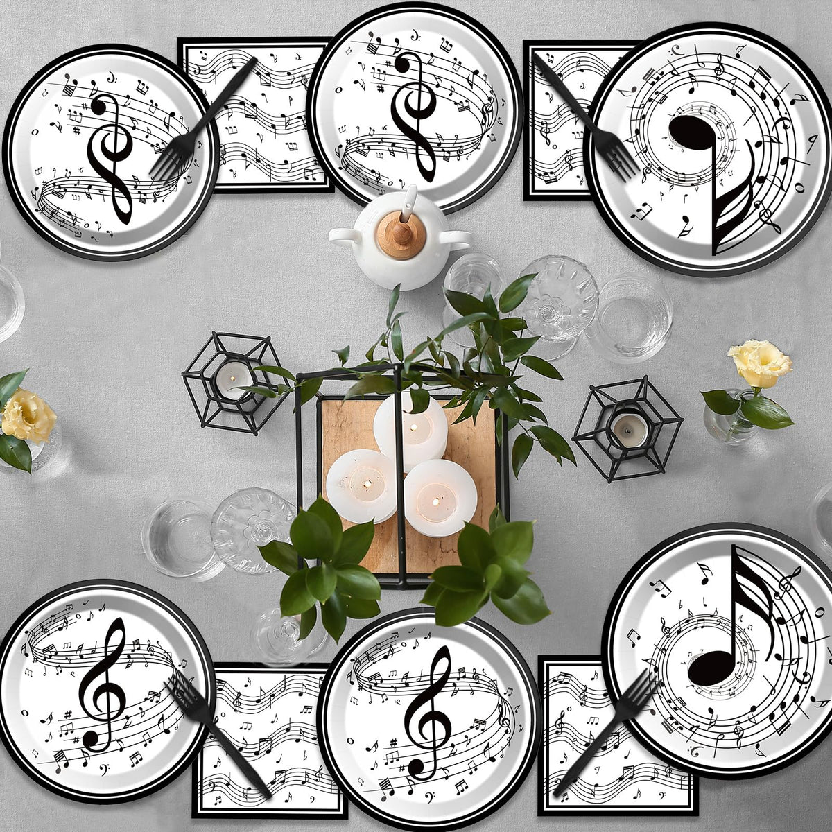Musical Note Plates Napkins Music Themed Party Tableware Musical Notes