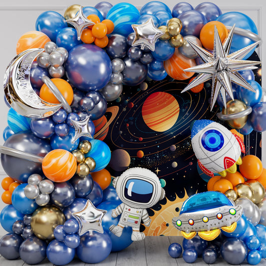 ALL-IN-1 Space Balloon Arch Kit with BONUS Specialty Foil Balloons for