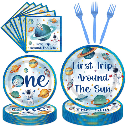 First Trip Around The Sun Decorations - 96PCS First Tirp Around The