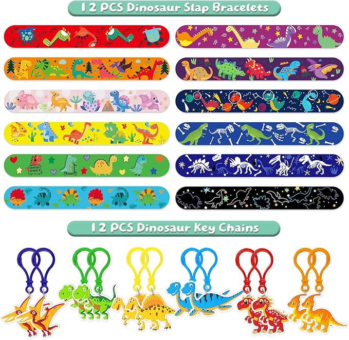 12 Pack Dinosaur Birthday Party Decorations & Favors for Kids Dino