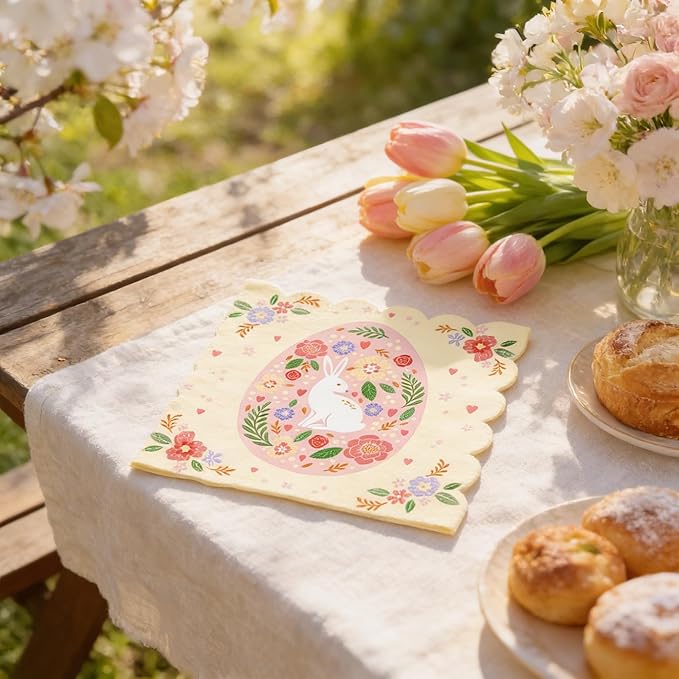 40PCS Easter Party Plates & Napkins Set – 2 Designs (Easter Eggs &