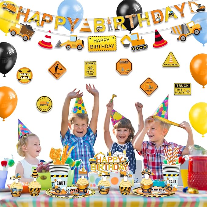 Construction Birthday Party Supplies 207 Pcs Dump Truck Party