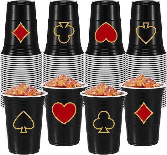 48 Pcs Casino Party Cups 16 oz Casino Theme Party Decorations