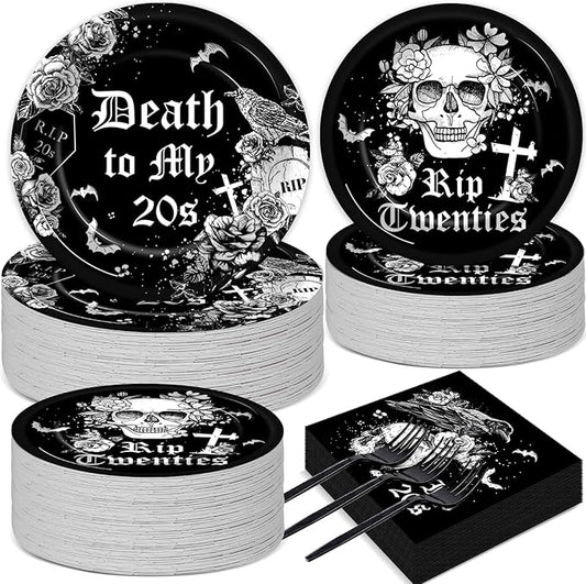 50 Guests 30th Birthday Plates and Napkins Party Supplies Death to