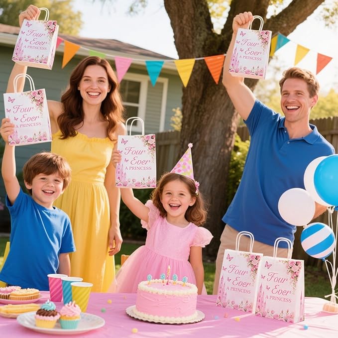 20PCS Four Ever A Princess Goodie Bags Princess Themed 4th Birthday
