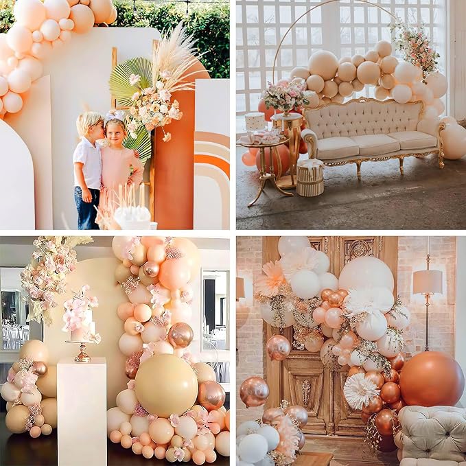 Pastel Orange Balloons 100 pcs Different Sizes of 36 18 12