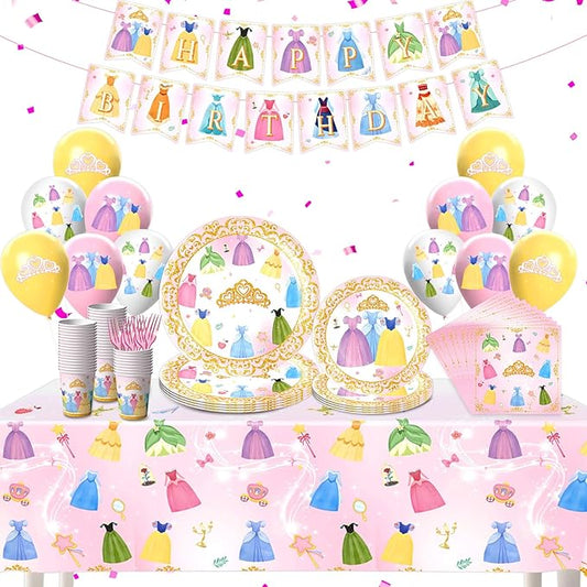 134Pcs Princess Birthday Party Decorations for Princess Party