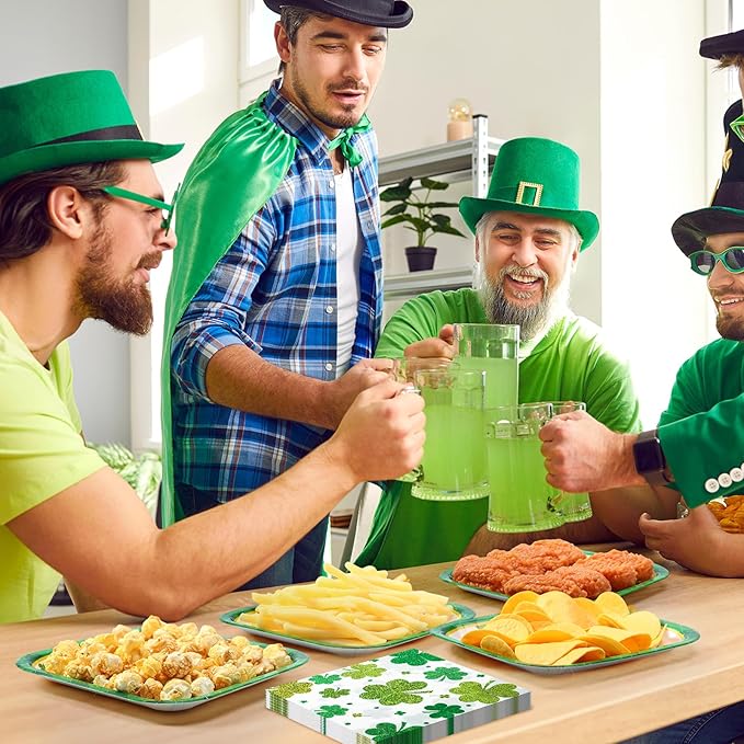 72 Pcs St Patrick's Day Plates and Napkins Set Serve 36 7 Square