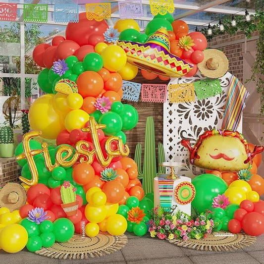 Tesochye Mexican Fiesta Balloon Arch Kit,Cinco De Mayo Party