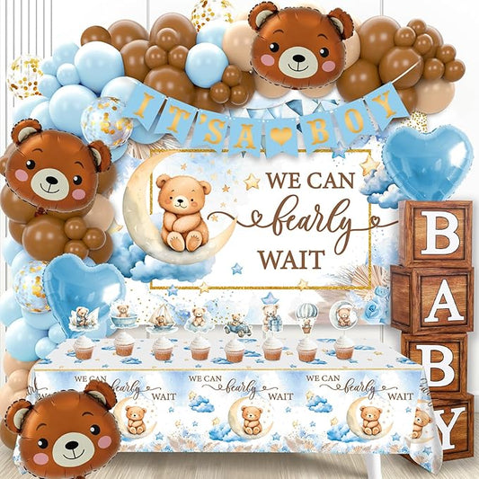 We Can Bearly Wait Baby Shower Decorations Teddy Bear Boho Balloons