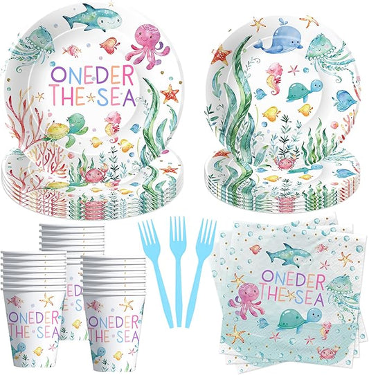 Under The Sea One Year Old Birthday Party Decorations Tableware