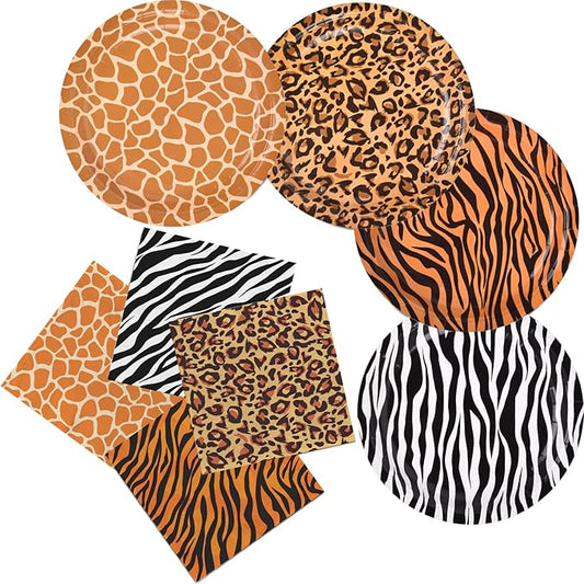 Jungle Zoo Animal Print Party Supplies Disposable Jungle Safari