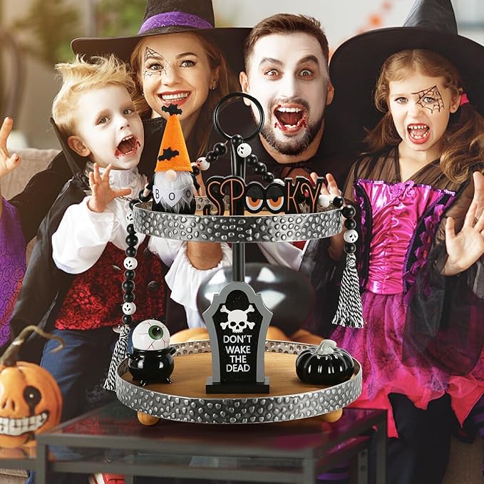 Halloween Decorations 6PCS Tiered Tray Decor Cute Tabletop Halloween