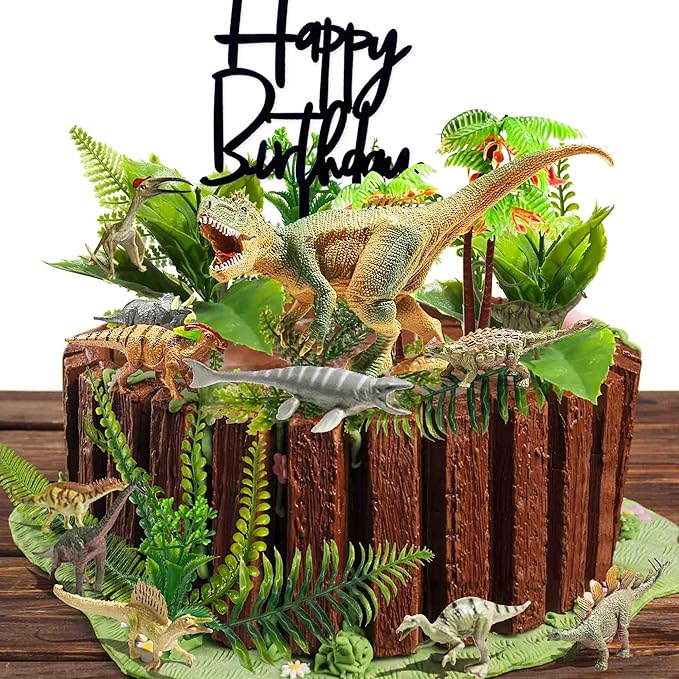 Dinosaur Birthday Cake Decorations Jungle Cake Decorations Happy